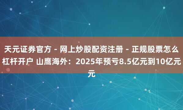 天元证券官方 - 网上炒股配资注册 - 正规股票怎么杠杆开户 山鹰海外：2025年预亏8.5亿元到10亿元
